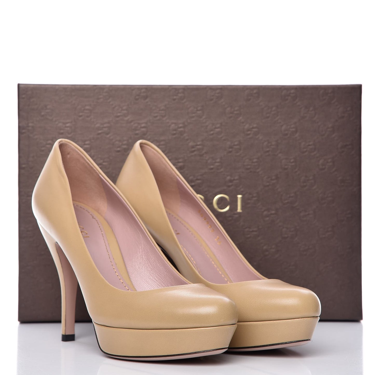 Nappa Betty Platform High Heel Pumps 36 Cream