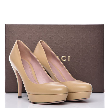Gucci Nappa Betty Platform High Heel Pumps 36 Cream 13 of 14