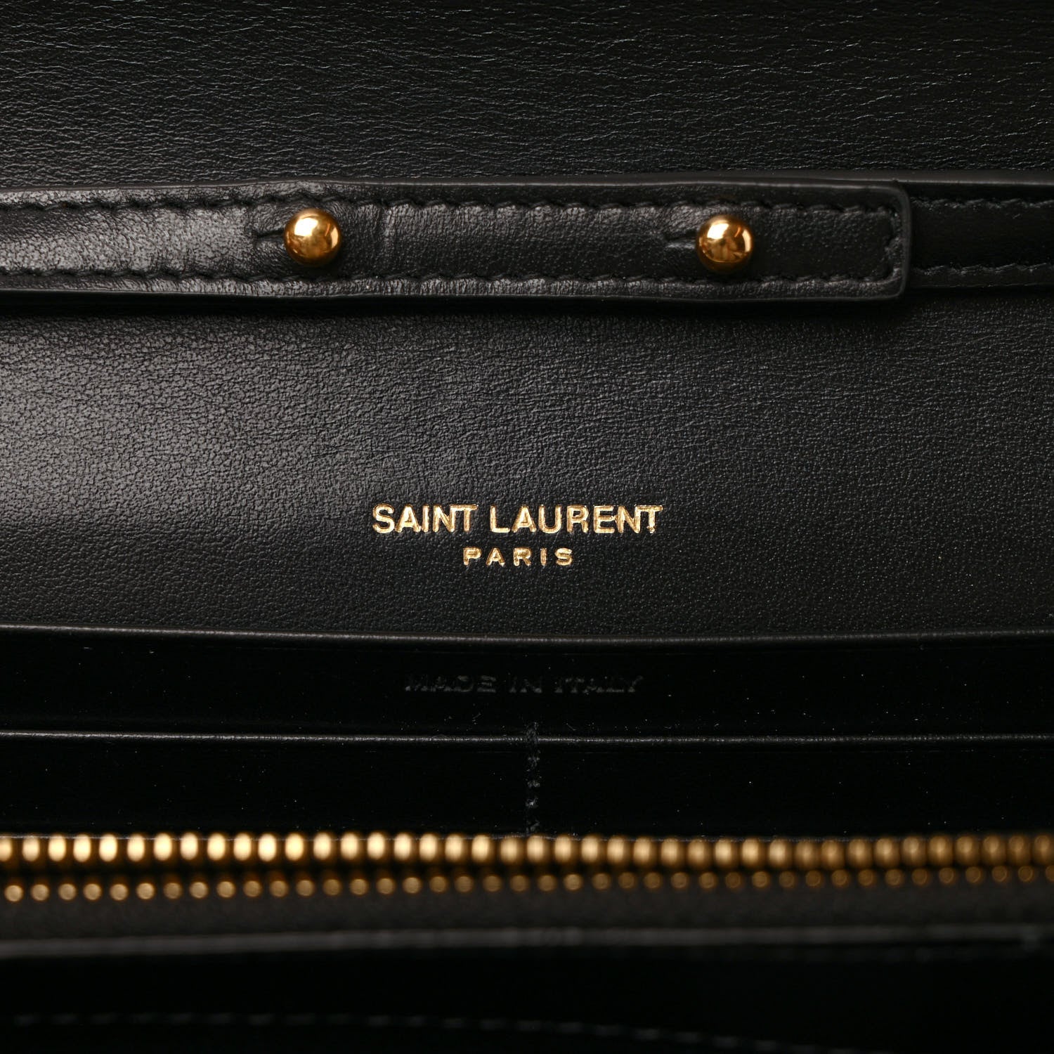 Saint Laurent Calfskin Crocodile Embossed Cassandre Wallet On Chain WOC Black 6 of 8