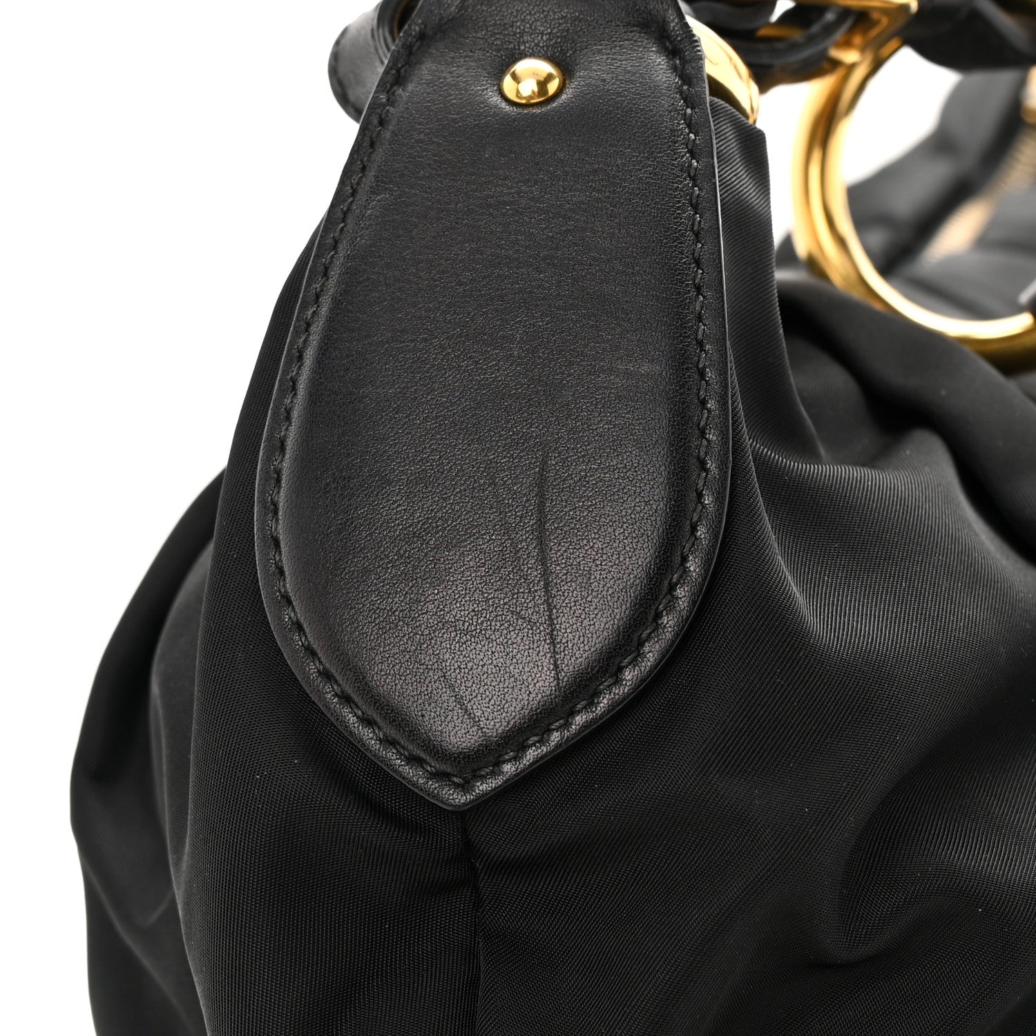 Prada Tessuto Nylon Pleated Shoulder Bag Black 17 of 17