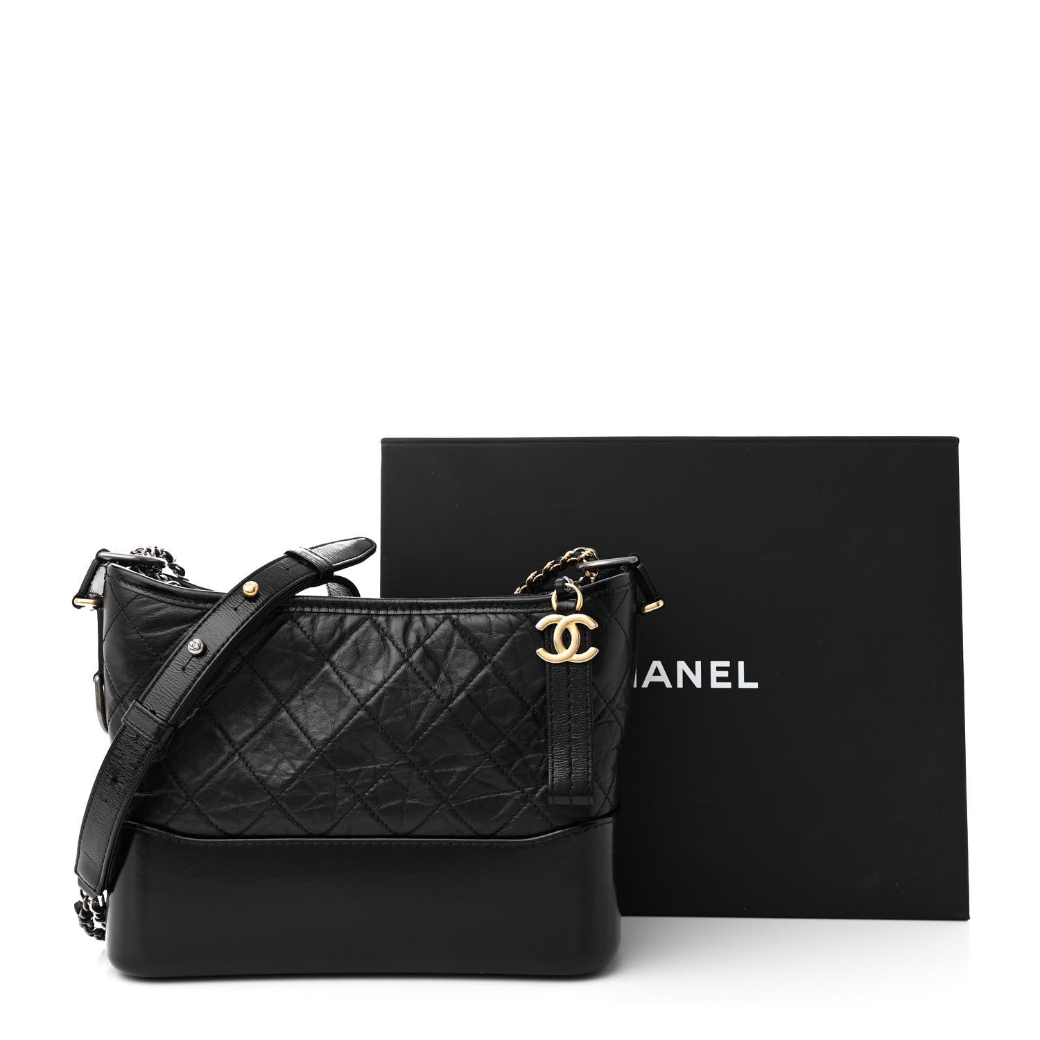 Chanel Aged Calfskin Quilted New Medium Gabrielle Hobo Black 11 of 11