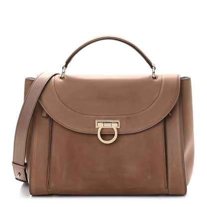 Salvatore Ferragamo Calfskin Sofia Rainbow Top Handle Bag Moka 1 of 11