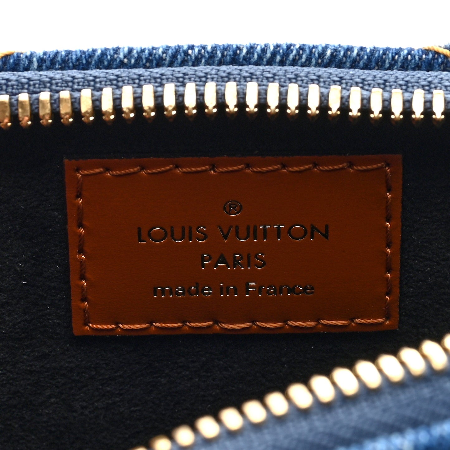 Denim Calfskin Reverse Monogram Malletage Alma BB Blue