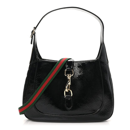 Gucci Patent Calfskin Small Jackie Shoulder Bag Black 1 of 10