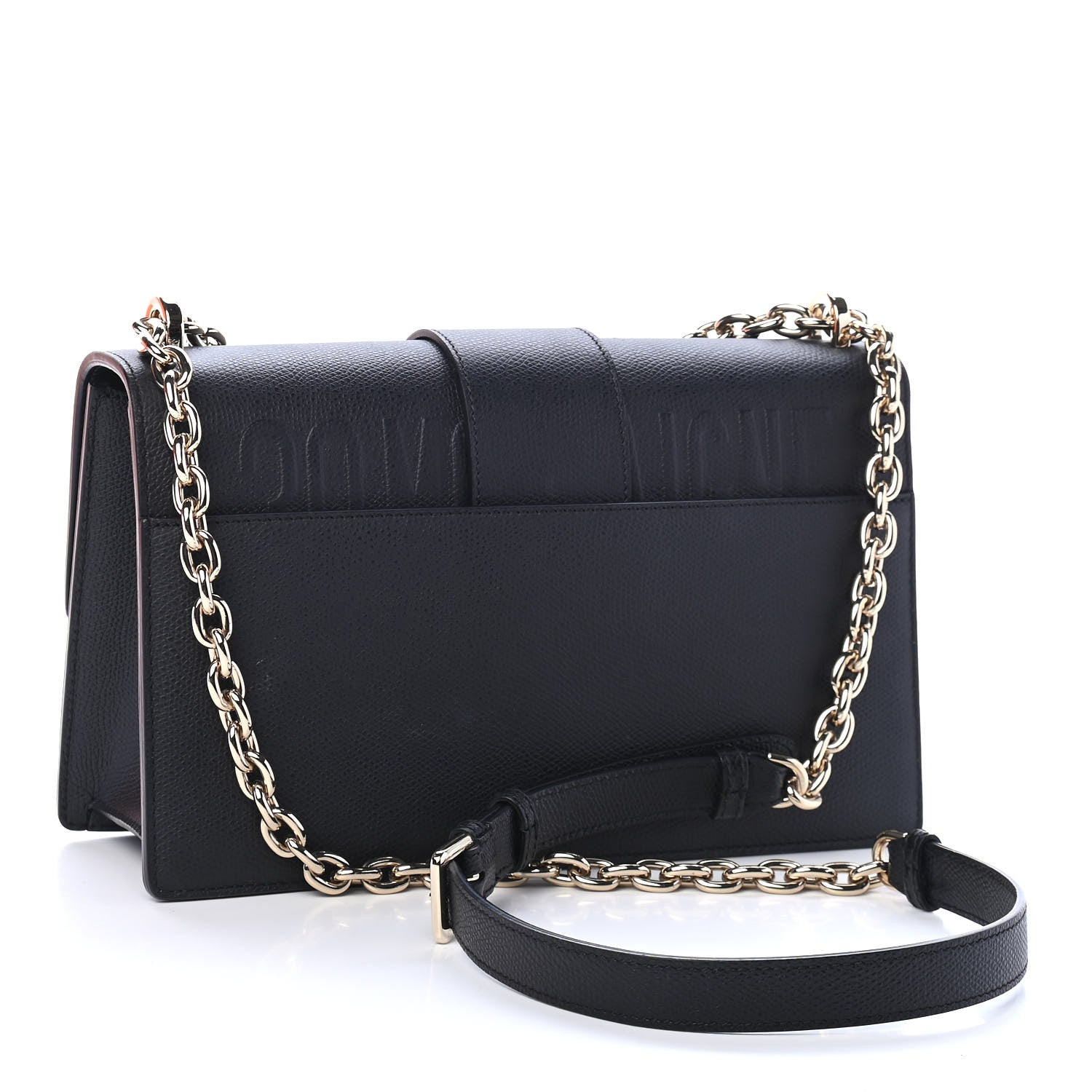 Christian Dior Grained Calfskin Embossed 30 Montaigne Chain Flap Bag Black 3 of 10