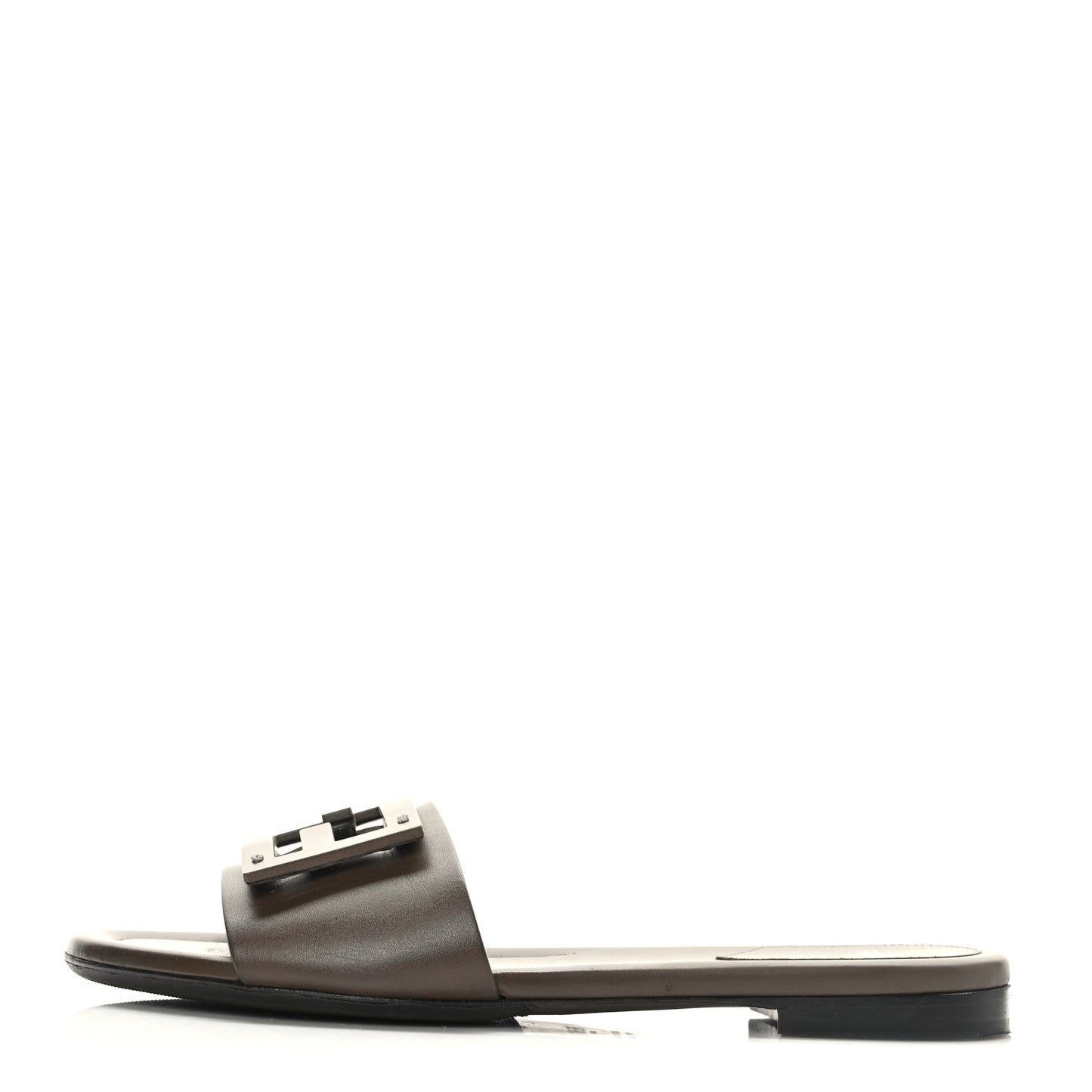 Vitello Cuoio Baguette Flat Slide Sandals 36.5 Maya