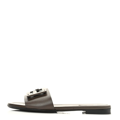 Fendi Vitello Cuoio Baguette Flat Slide Sandals 36.5 Maya 1 of 8