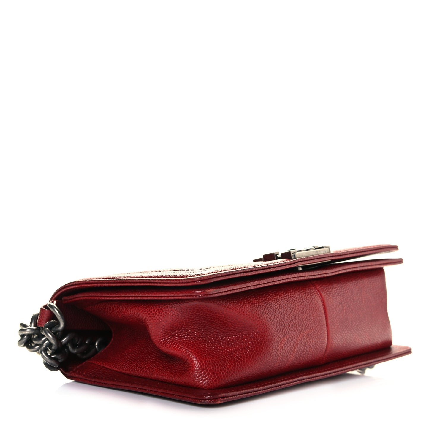 Caviar Quilted Medium Boy Flap Red