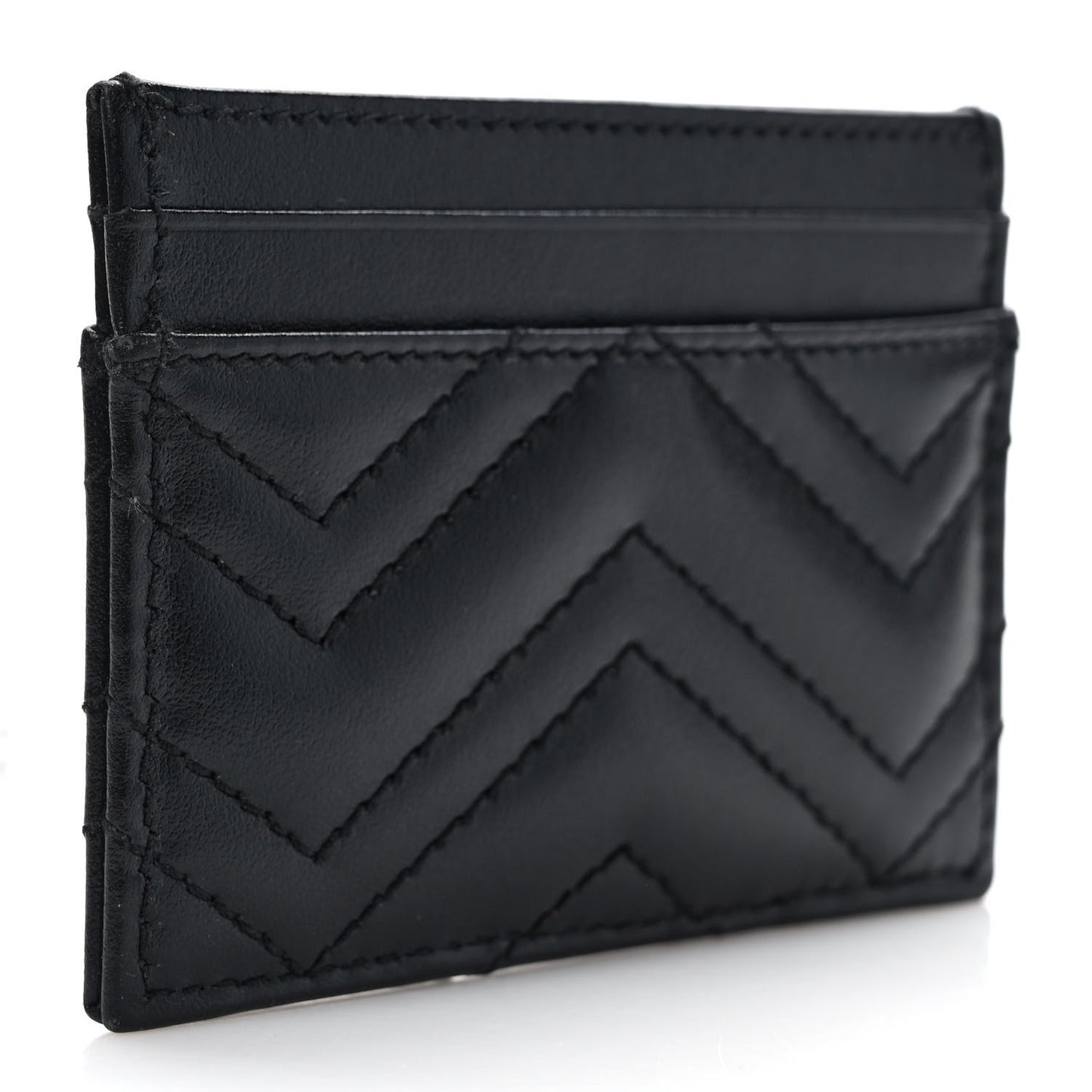 Calfskin Matelasse GG Marmont Card Holder Black