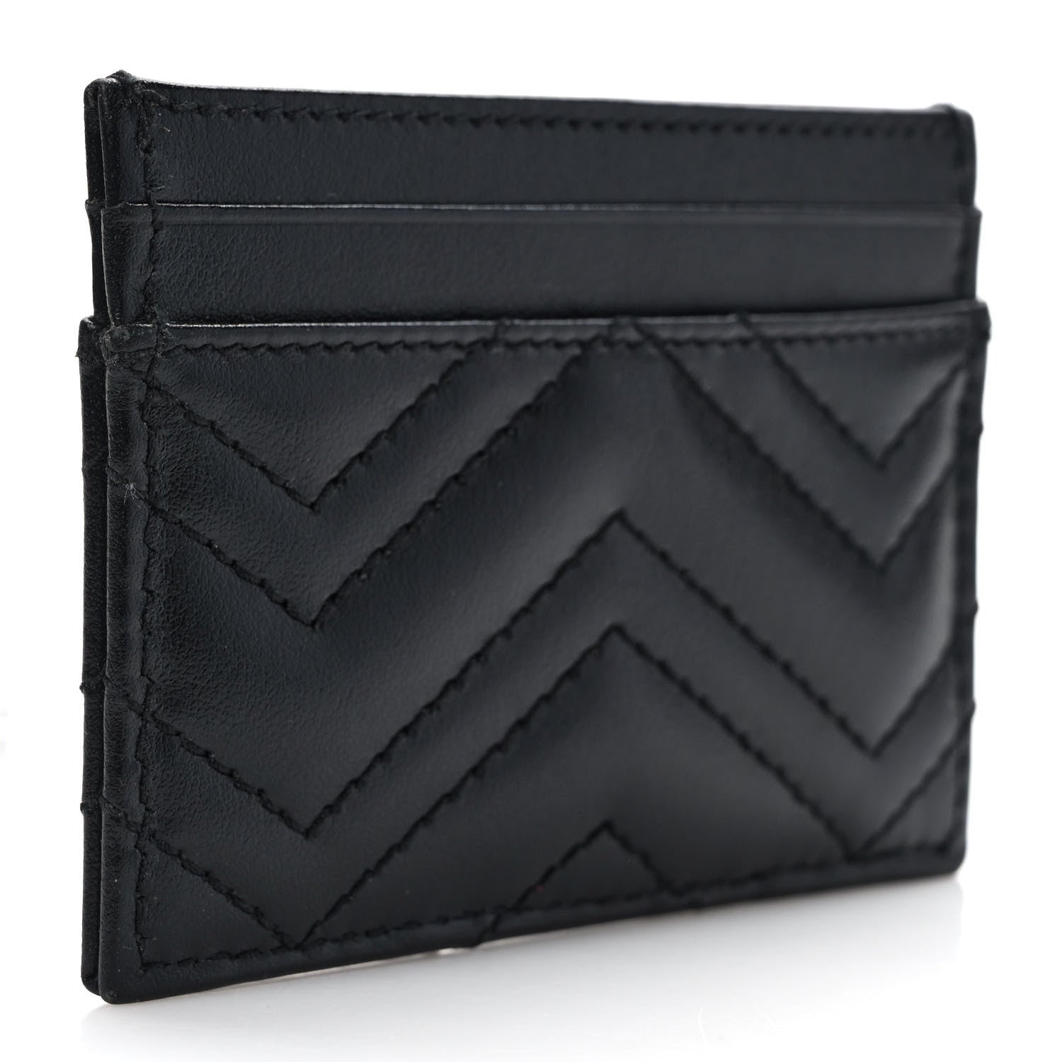 Gucci Calfskin Matelasse GG Marmont Card Holder Black 3 of 7