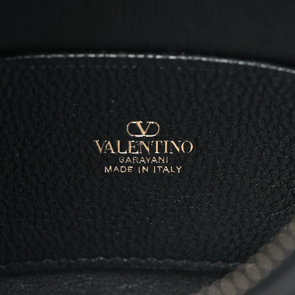 Valentino Garavani Grainy Calfskin Mini Rockstud Hobo Black 6 of 9