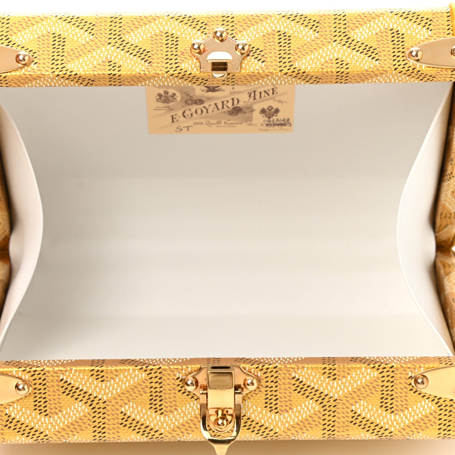 Goyardine Precious Metals Minaudiere Trunk Bag Gold