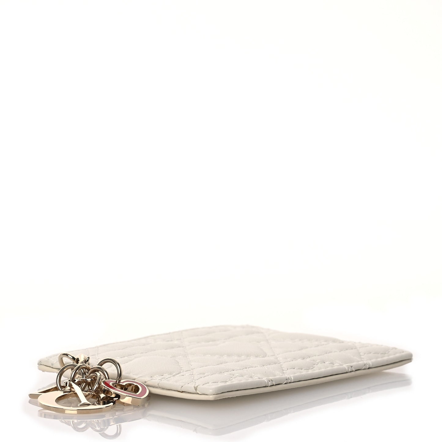 Lambskin Cannage DiorAmour Lady Dior Card Holder White