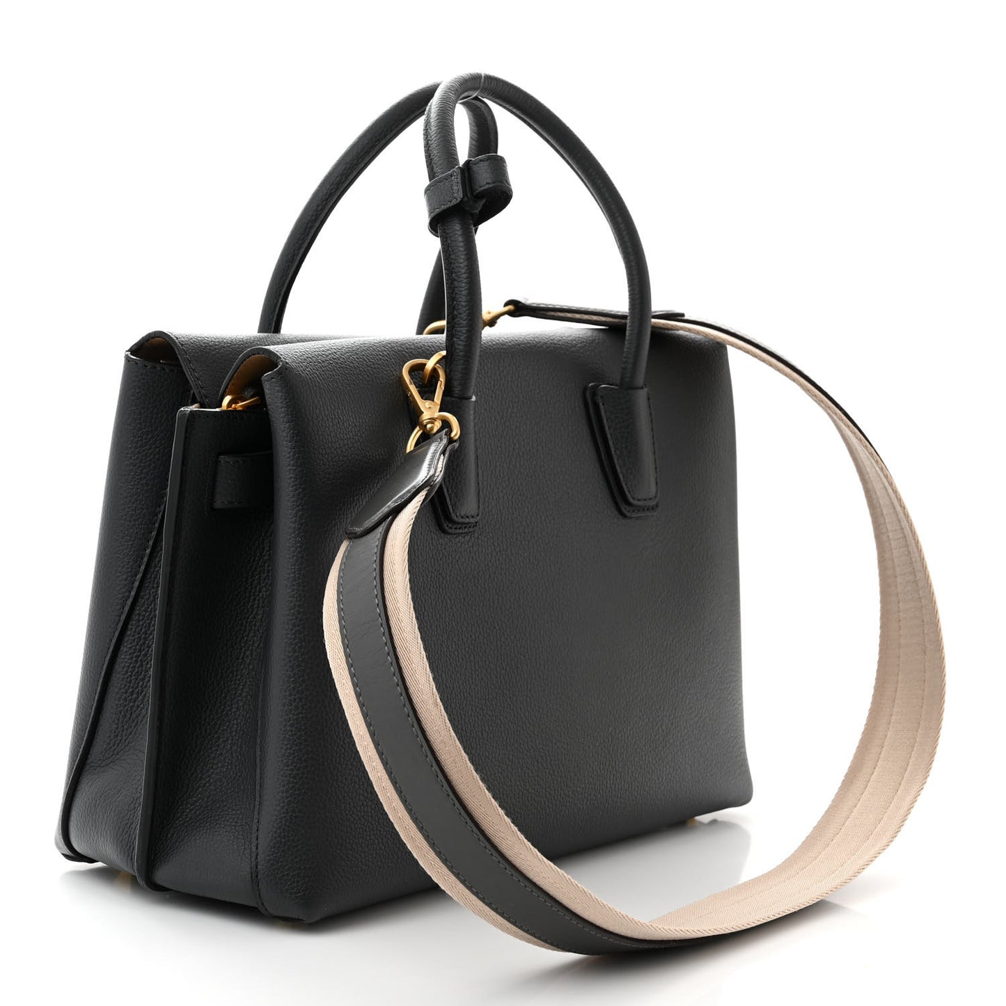Grained Calfskin Medium Milla Tote Phantom Grey
