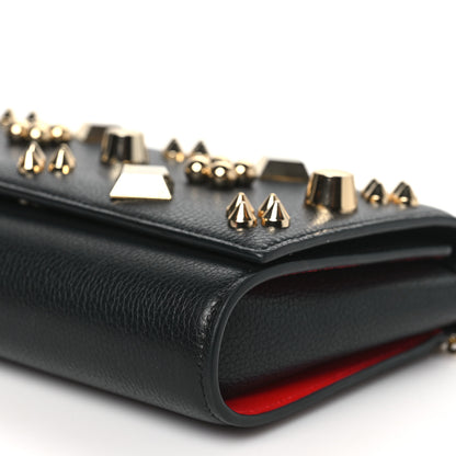Christian Louboutin Calfskin Spikes Empire Paloma Clutch Black 10 of 11