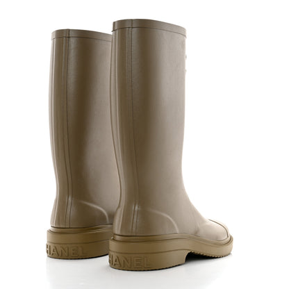 Chanel Caoutchouk CC High Boots 39 Dark Beige 4 of 9