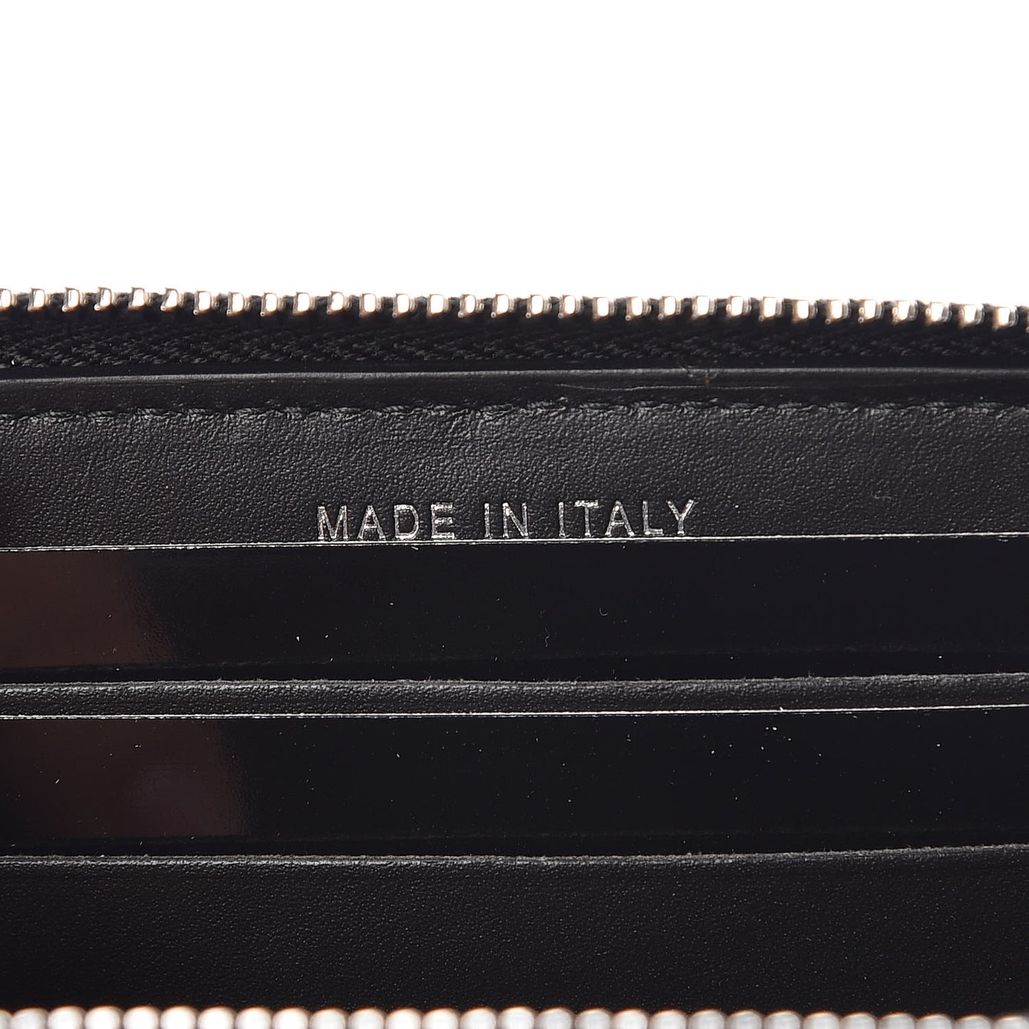 Lambskin Camellia Studded Zip Around Wallet Black