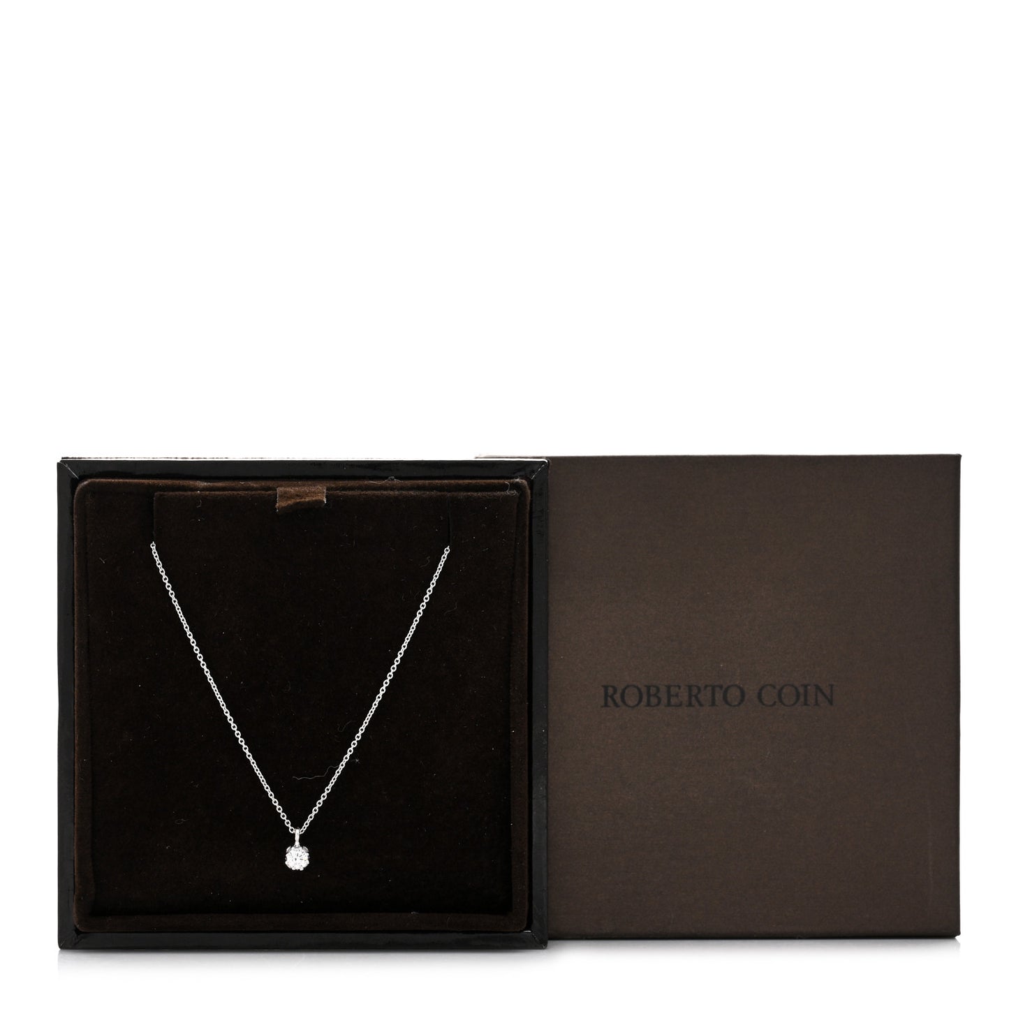 18K White Gold Diamond .16ct Pendant Necklace