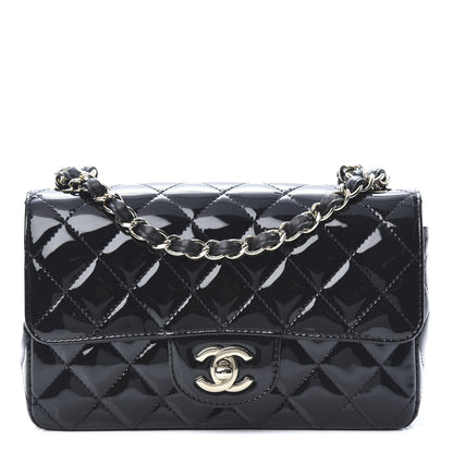 Chanel Patent Calfskin Quilted Mini Rectangular Flap Black 1 of 10