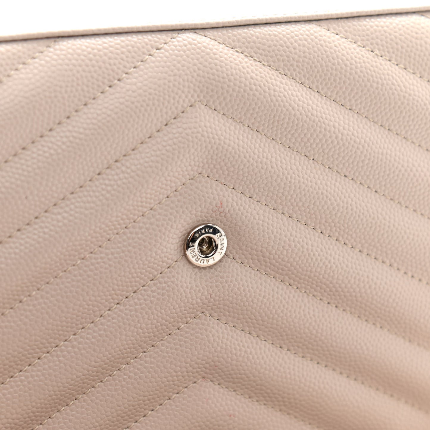Grain De Poudre Matelasse Chevron Monogram Chain Wallet Dark Beige