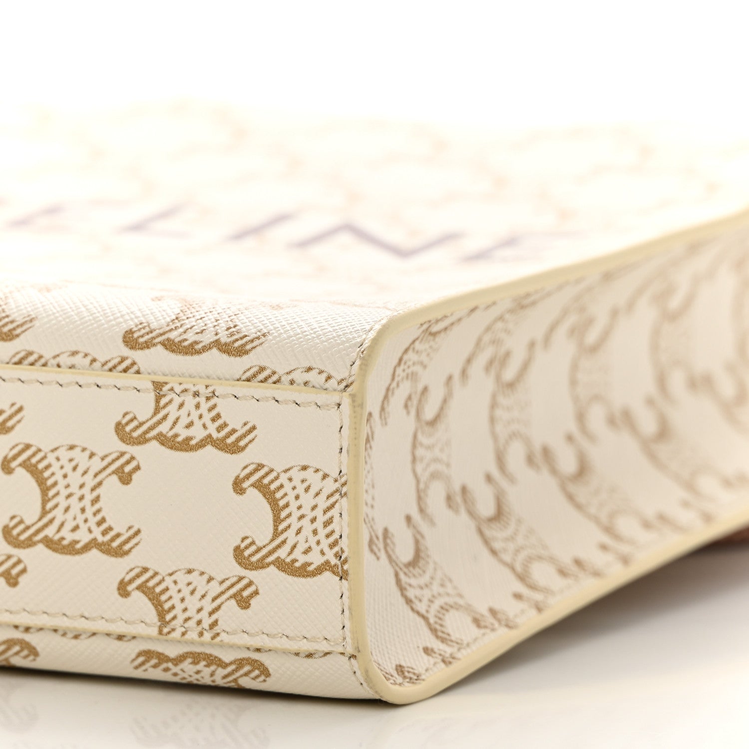 Celine Triomphe Canvas Calfskin Mini Vertical Cabas White 8 of 10