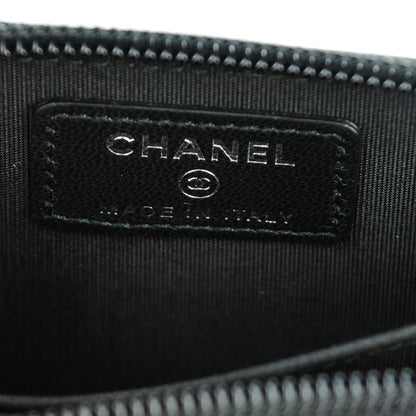 Chanel Caviar Quilted Boy Zip Around Coin Purse Wallet Black 6 of 7