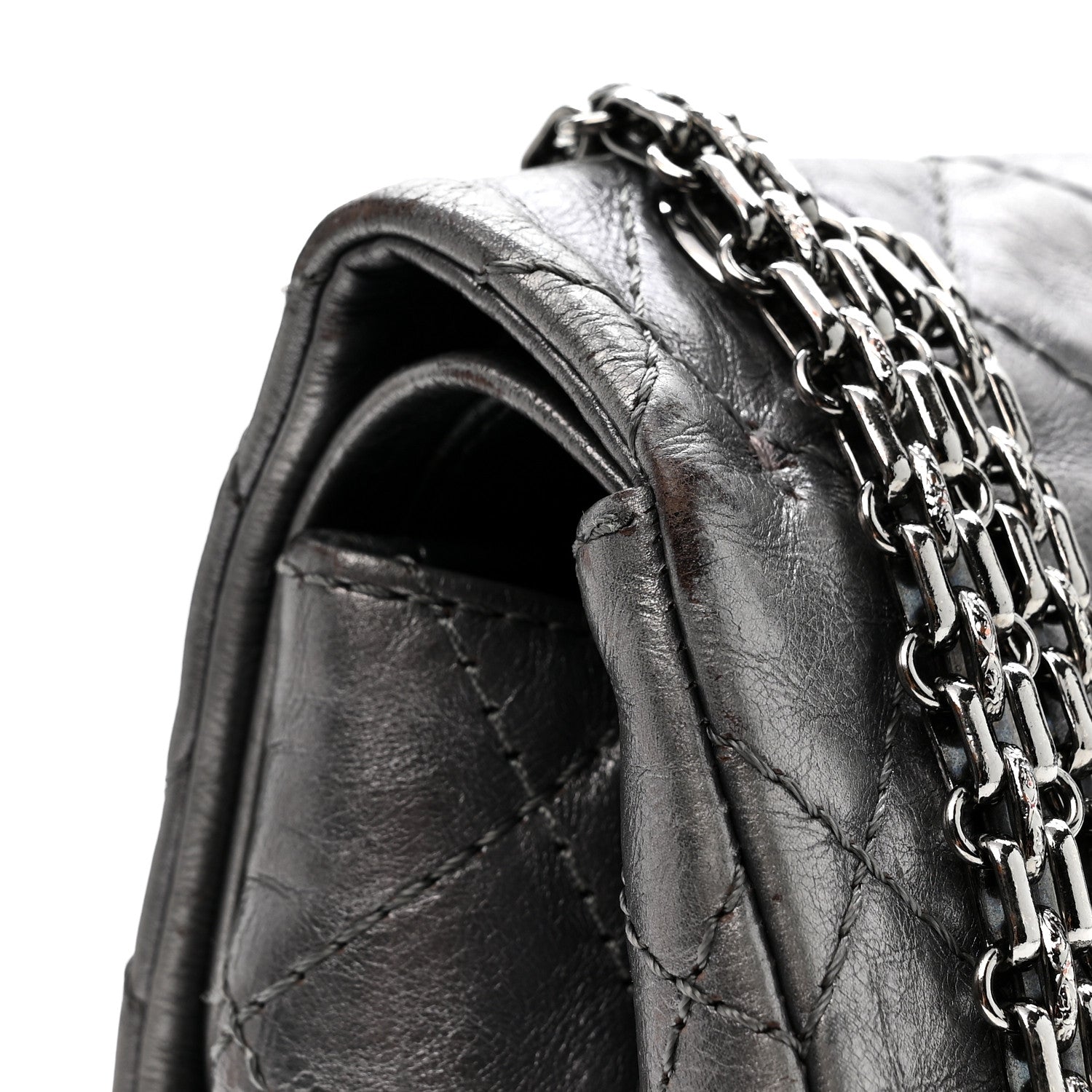 Chanel Metallic Aged Calfskin Quilted 2.55 Reissue 226 Flap Dark