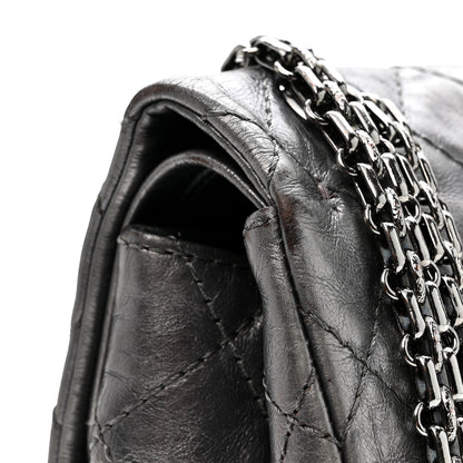 Chanel Metallic Aged Calfskin Quilted 2.55 Reissue 226 Flap Dark Silver 13 of 14