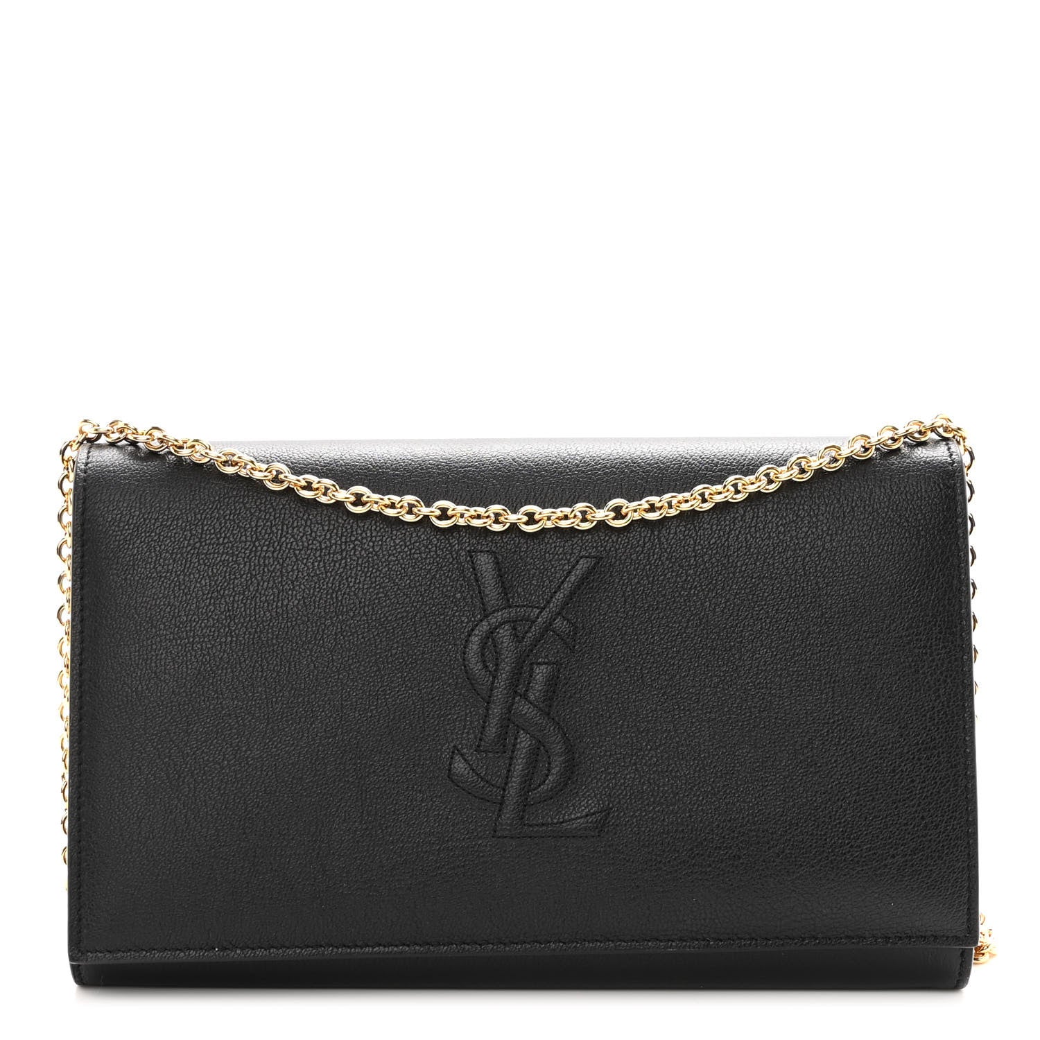 Saint Laurent Calfskin Monogram Belle de Jour Chain Clutch Black 1 of 10
