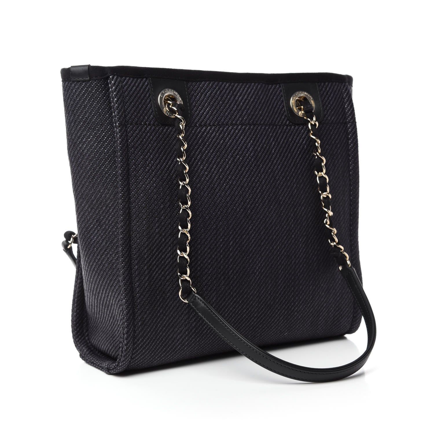 Chanel Mixed Fibers Calfskin Mini Deauville Tote Black 3 of 11