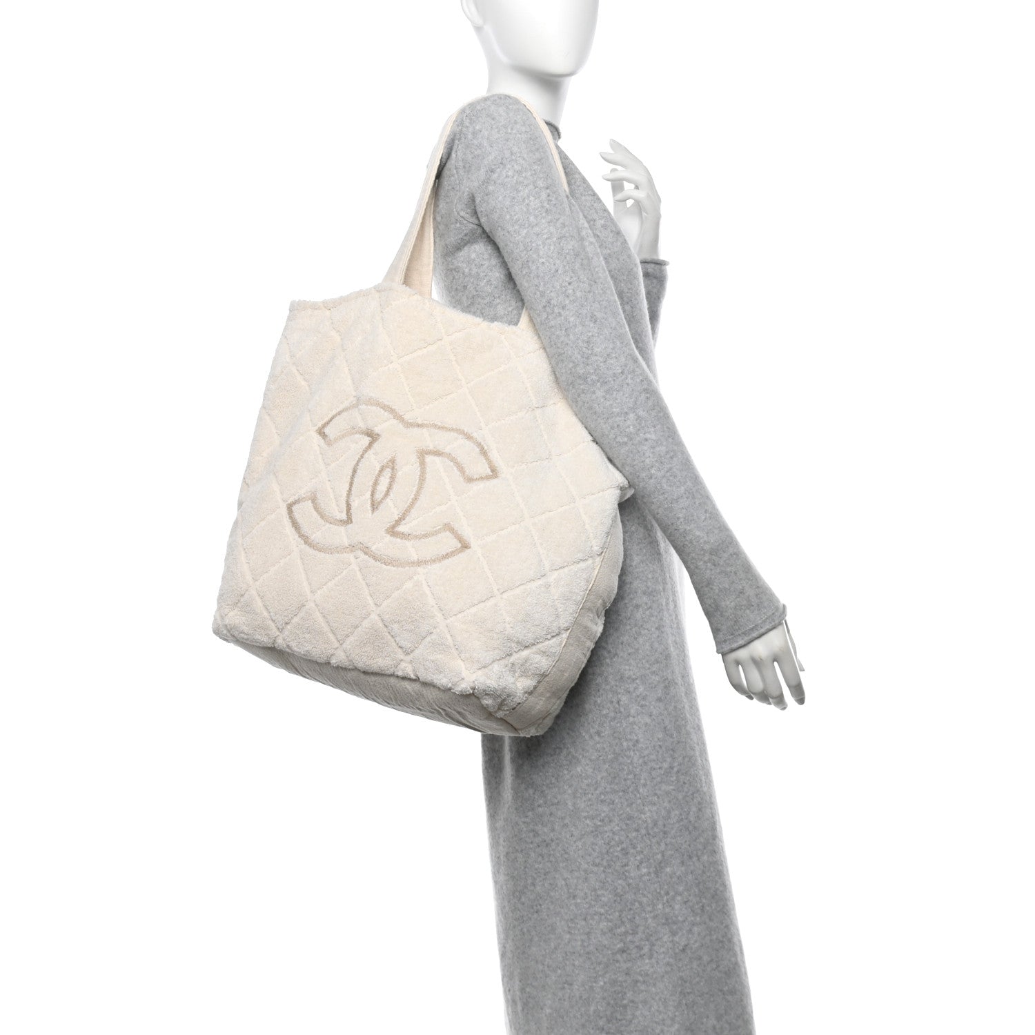 Chanel Terry Cotton CC Beach Tote Towel Set Ivory 2 of 11