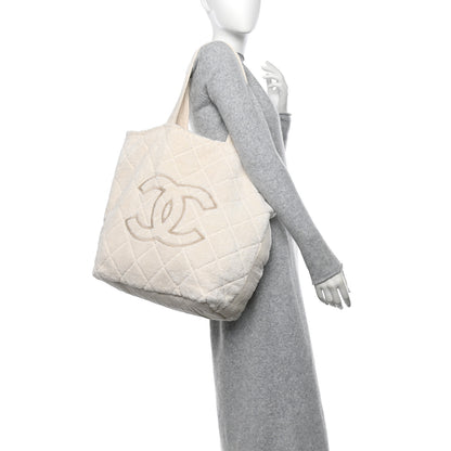Chanel Terry Cotton CC Beach Tote Towel Set Ivory 2 of 11
