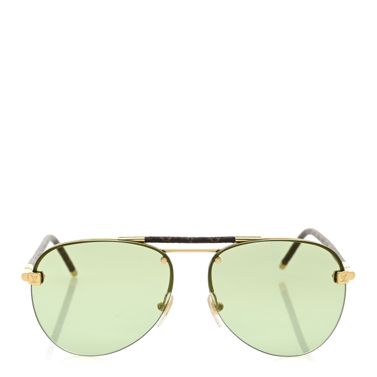 Louis Vuitton Metal Monogram Clockwise Sunglasses Z1108W Green 2 of 8