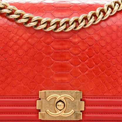 Chanel Snakeskin Medium Boy Flap Red 9 of 14