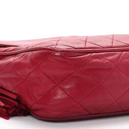 Chanel Lambskin Quilted CC Tassel Flap Camera Case Red 7 of 11