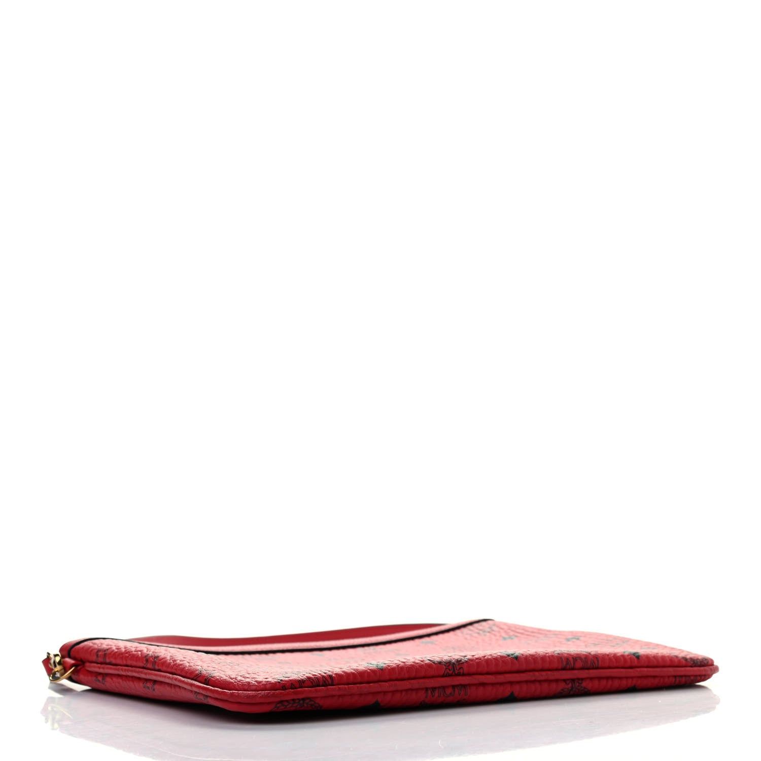 MCM Visetos Liz Shopper Tote Pouch Ruby Red 5 of 7