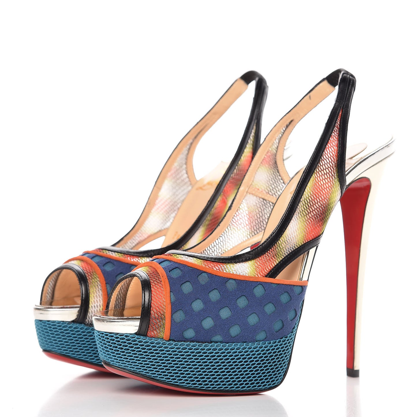 Fishnet Shiny Calfskin Marinadentella 150 Pumps 40 Ocean
