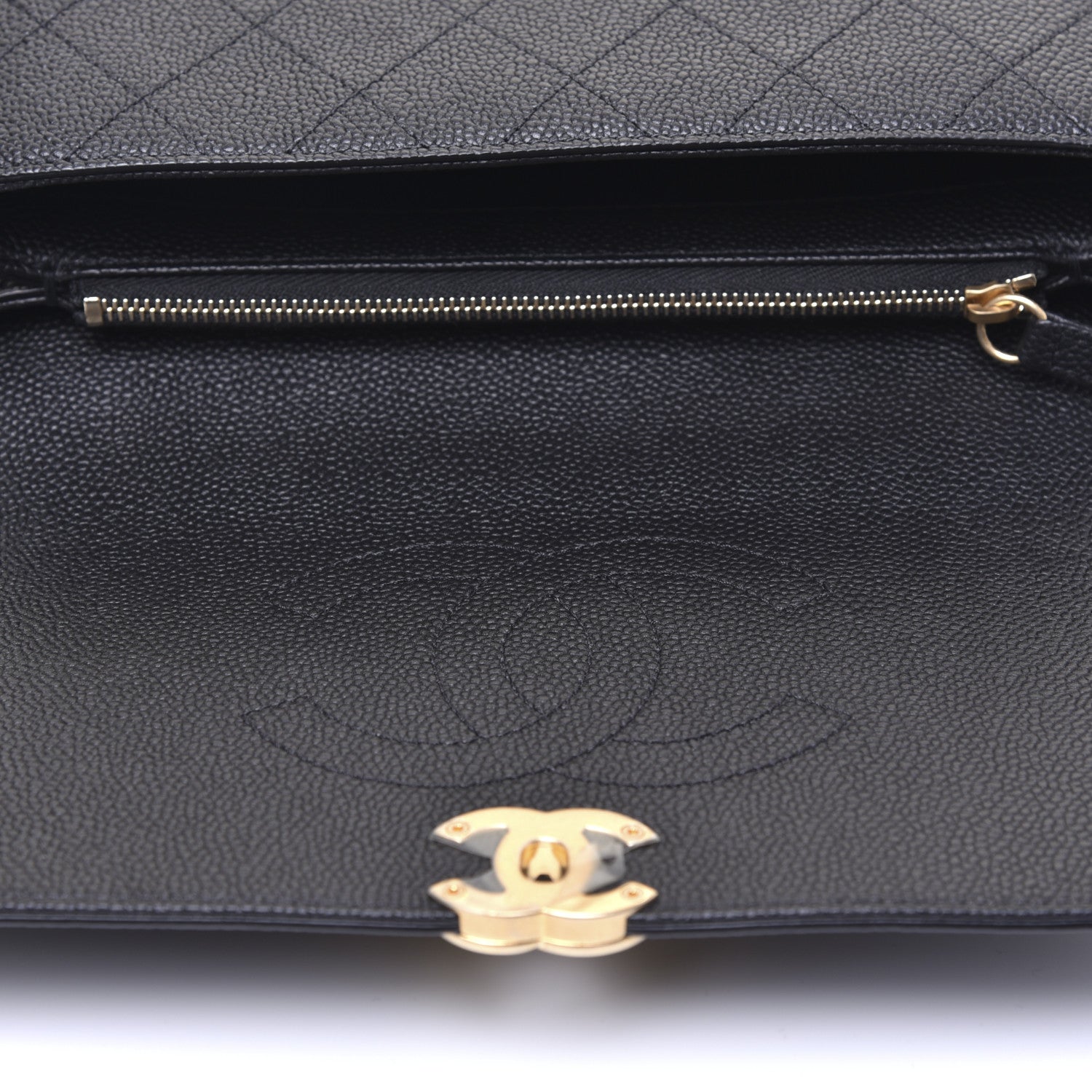 Chanel Caviar Diamond Stitched Small Top Handle Flap Black 14 of 18