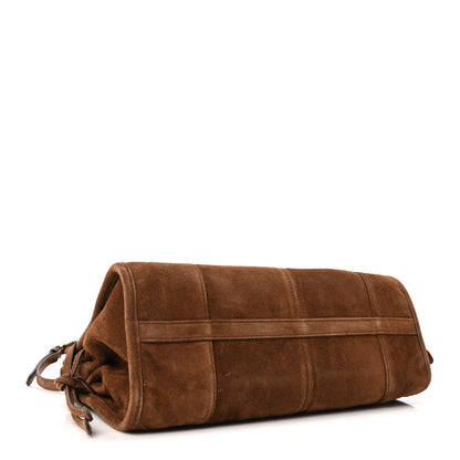 Prada Suede Triangle Medium Bonnie Shoulder Bag Cacao 4 of 10
