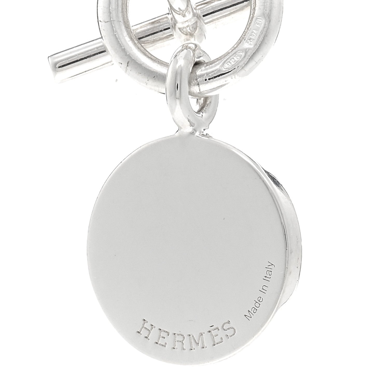 Hermes Sterling Silver Amulettes H Confettis Pendant Necklace 4 of 5