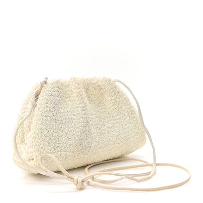 Bottega Veneta BOTTEGA VENETA Boucle Curly Raffia The Mini Pouch White Chalk 3 of 11