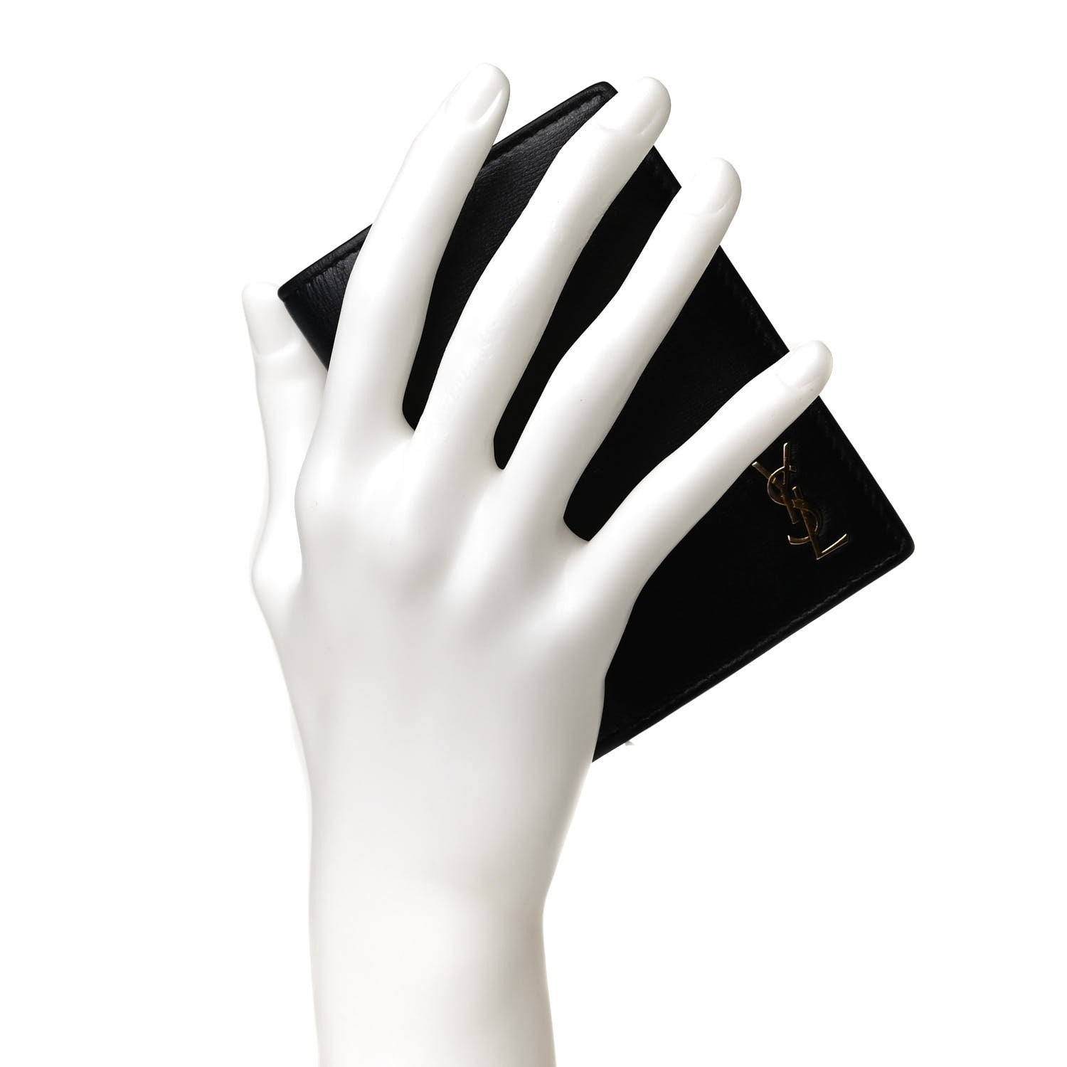 Saint Laurent Calfskin Techno Credit Card Wallet Black 2 of 7
