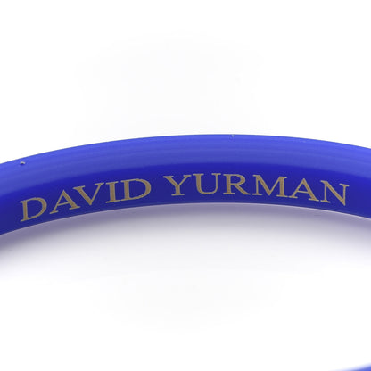 David Yurman Sterling Silver Rubber 10.5mm Hex Bracelet Blue 5 of 6