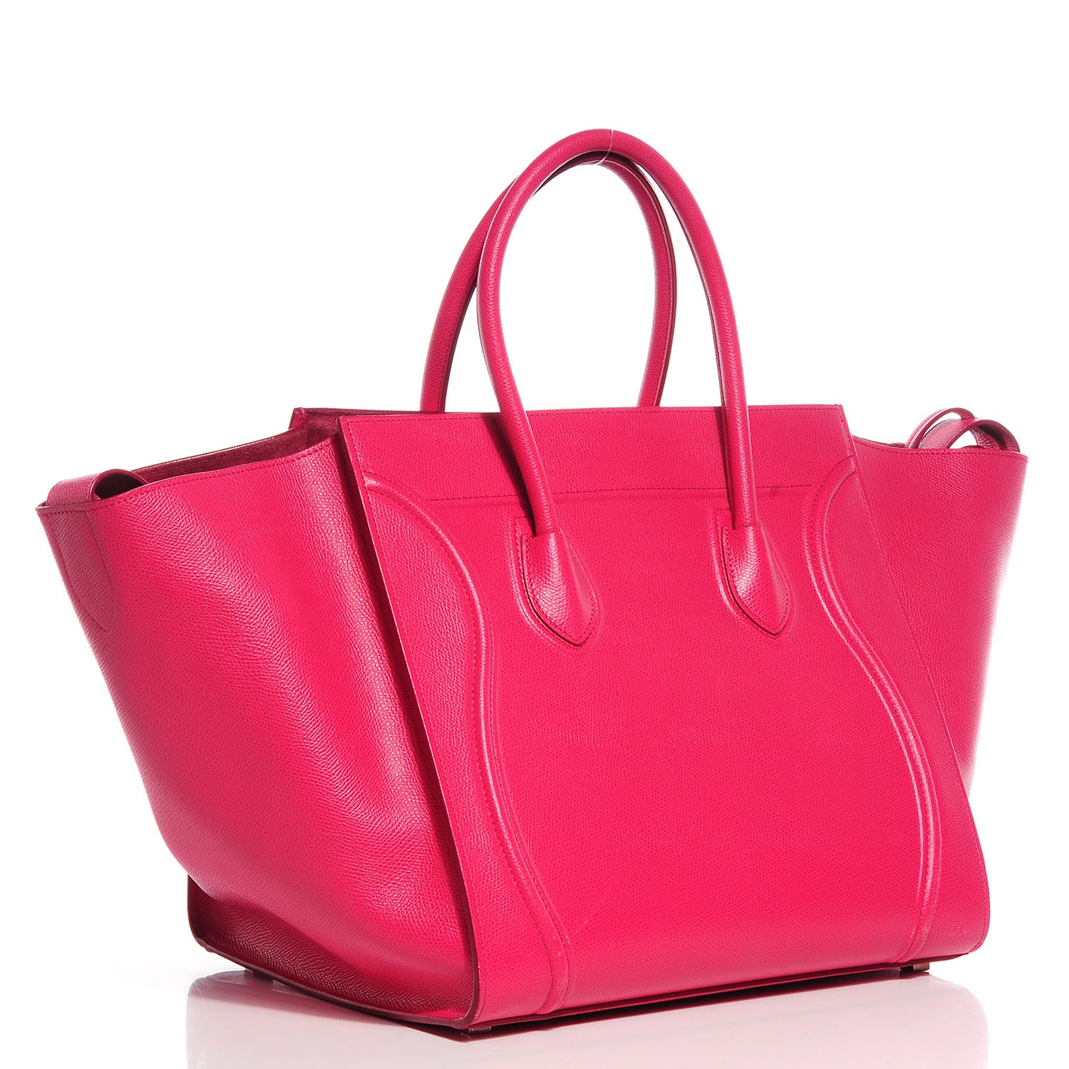 Celine Grained Calfskin Medium Phantom Luggage Fuchsia 3 of 7
