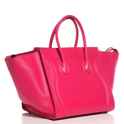 Celine Grained Calfskin Medium Phantom Luggage Fuchsia 3 of 7