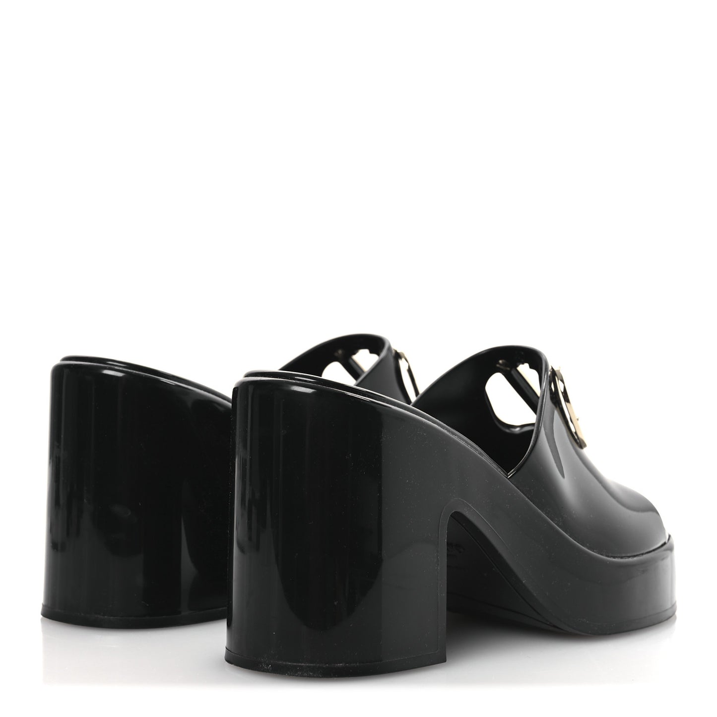 Rubber VLogo PM Platform Slide Sandals 40 Black
