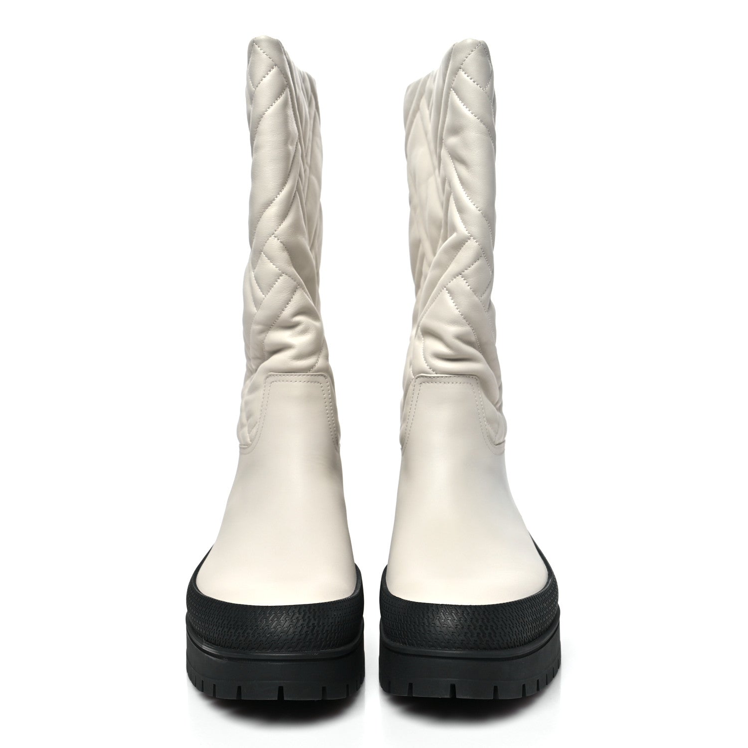 Hermes Goatskin Quilted Fuji Boots  40 Beige Glasie 2 of 8