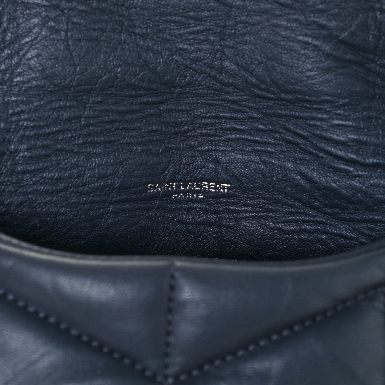 Saint Laurent Lambskin Quilted Toy Loulou Puffer Monogram Chain Satchel Storm 6 of 12