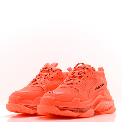 Balenciaga Fabric Mesh Clear Sole Fluo Womens Triple S Sneakers 37 Fluo Orange 3 of 10