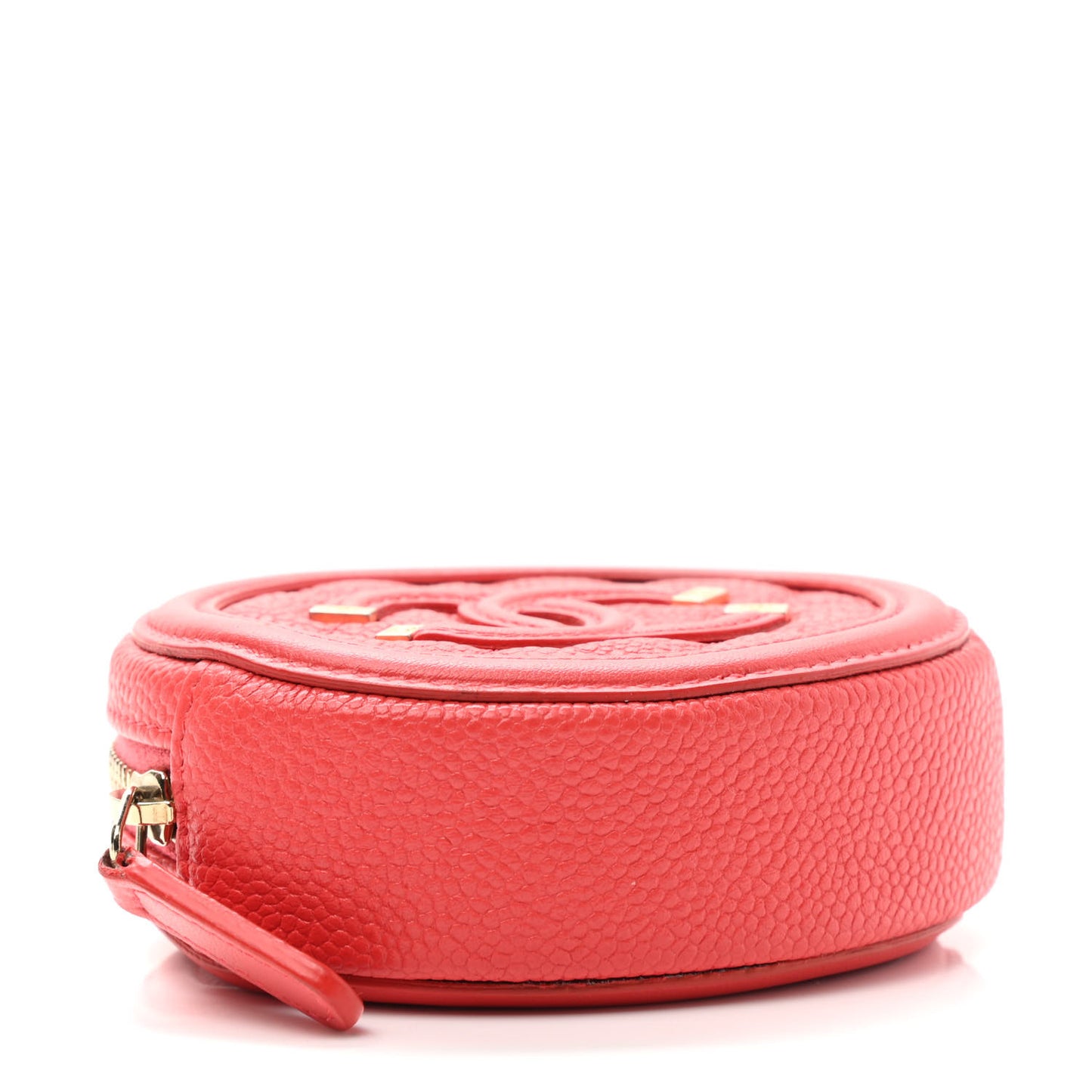 Caviar Quilted Filigree Zip Around Classic Coin Purse Red